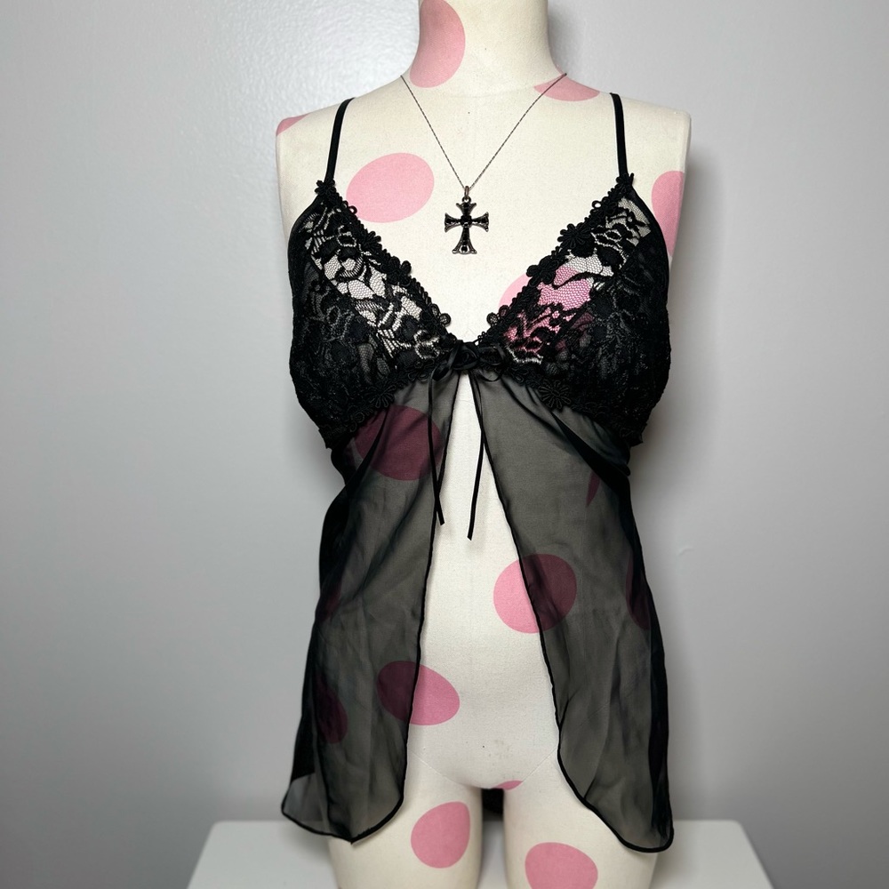 Vintage sheer babydoll slip dress